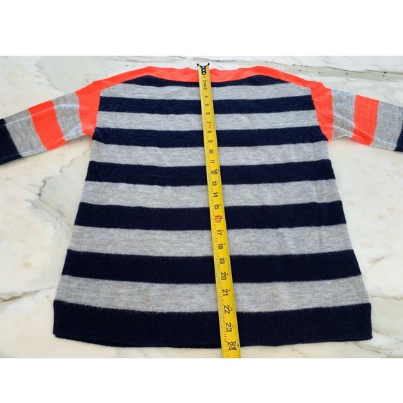 J.CREW NAVY GRAY ORANGE STRIPE CASHMERE SWEATER SIZE SMALL NWOTS! - Picture 14 of 16